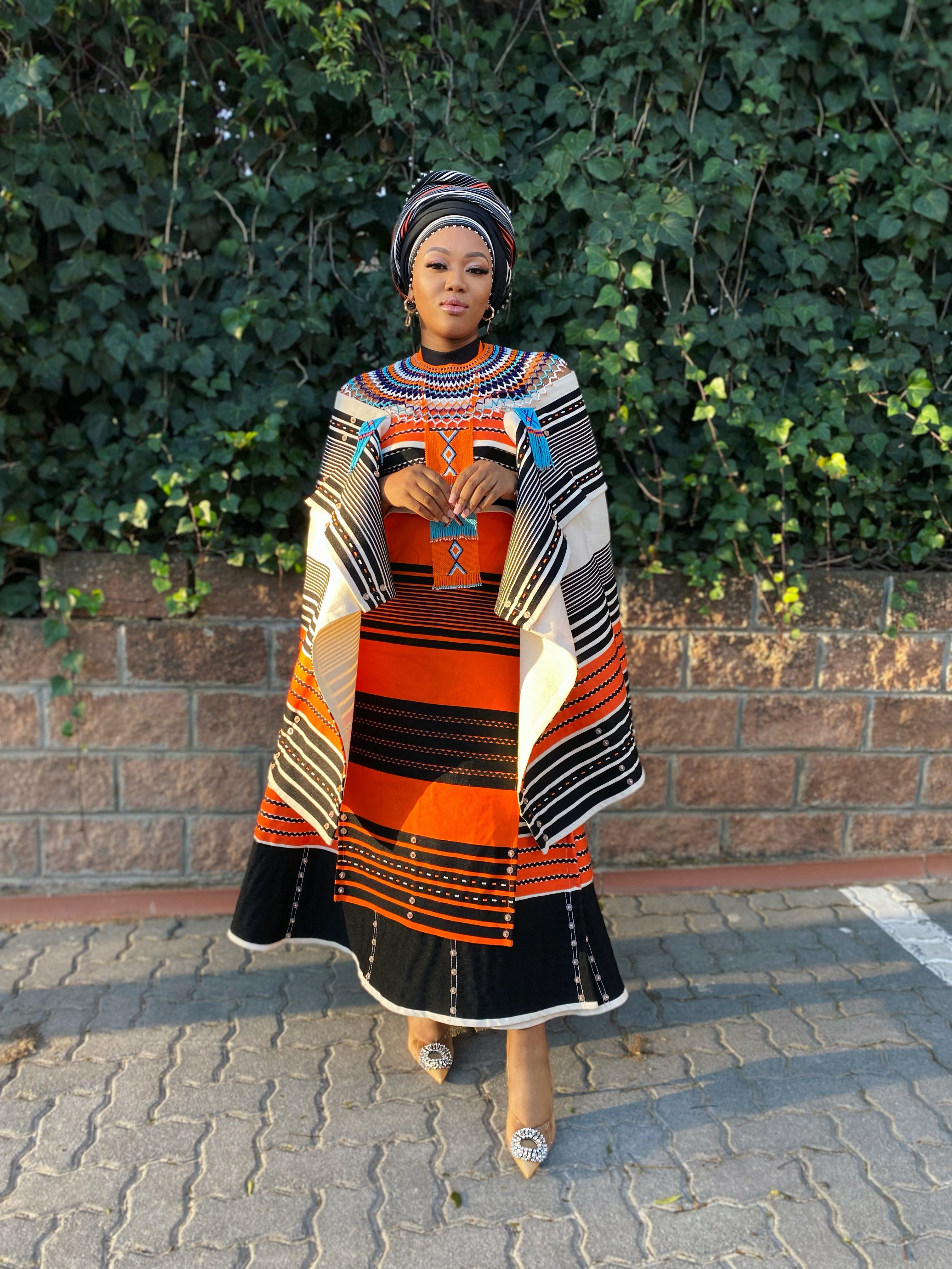 Cream and Orange 5 piece set