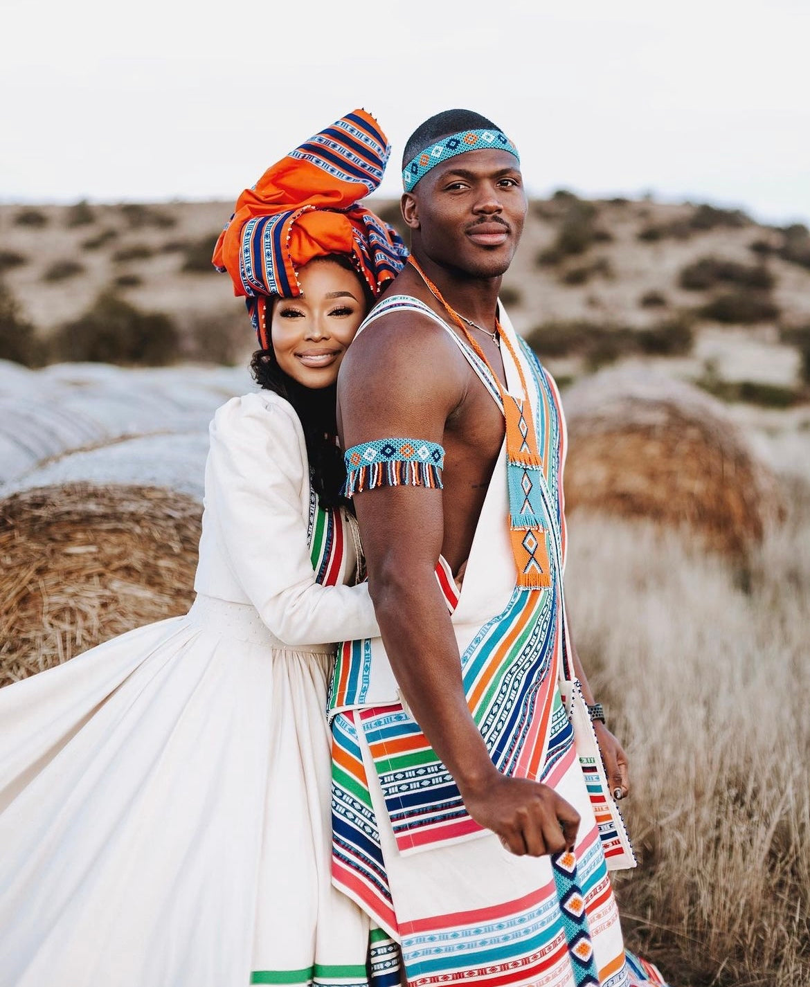 Modern IsiMpondo inspired wedding ensemble