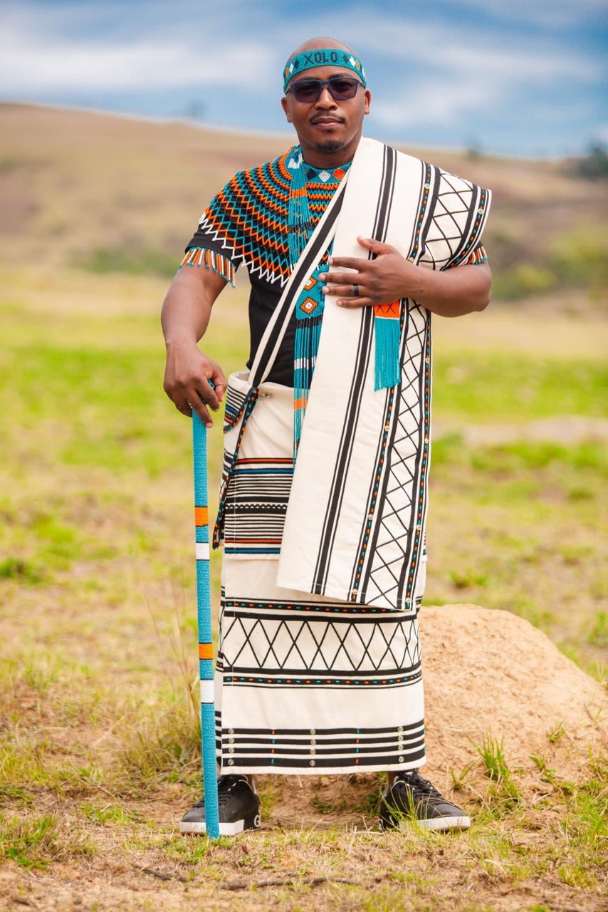 Cream criss cross grooms set