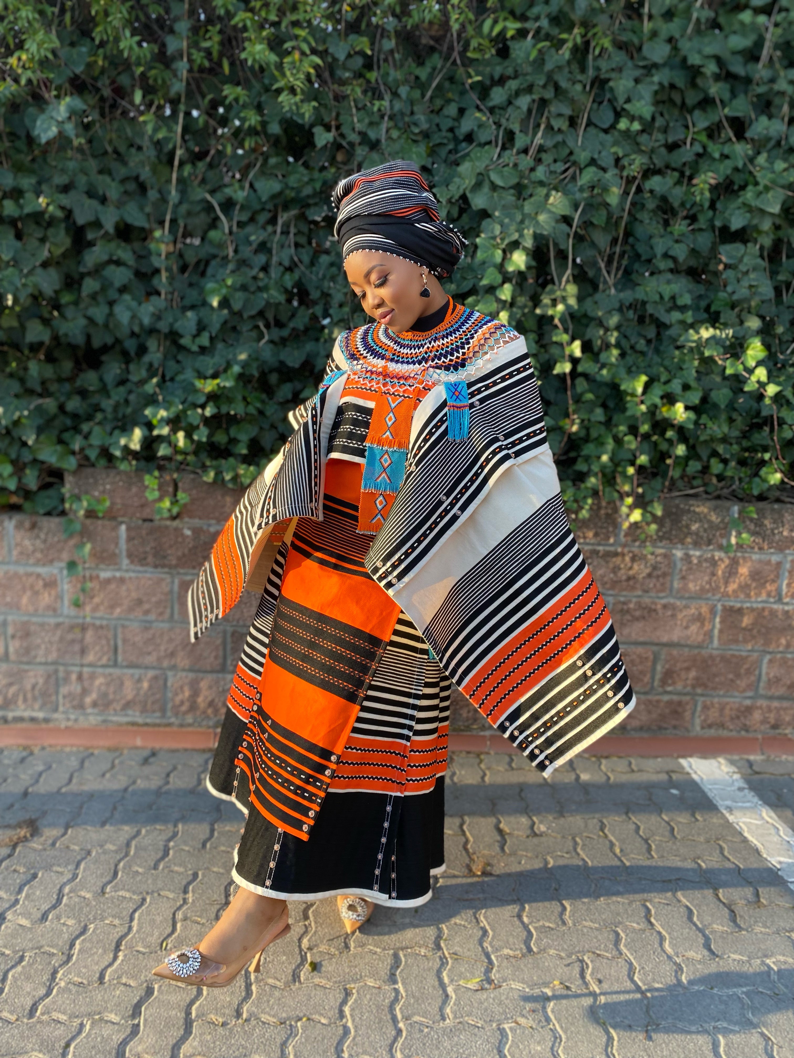 Cream and Orange 5 piece set