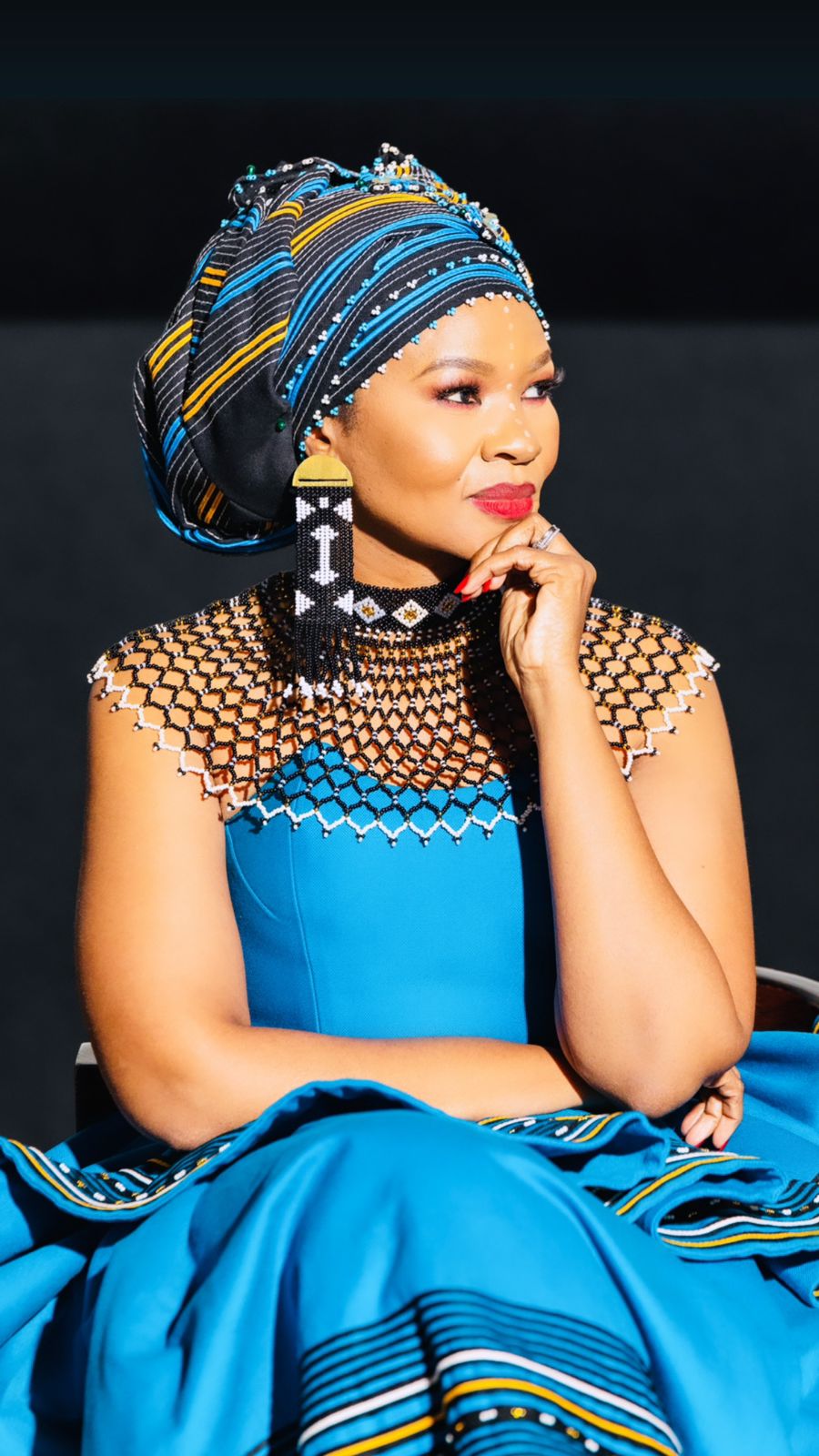 Rectangular beaded headwrap
