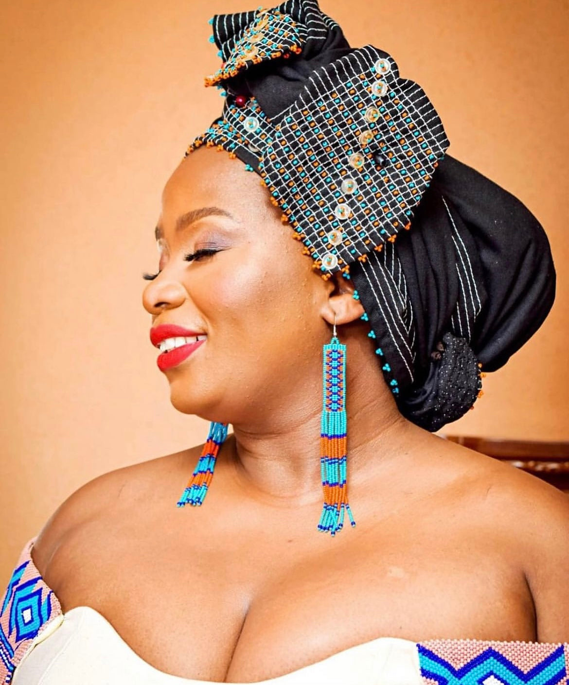 Rectangular beaded headwrap