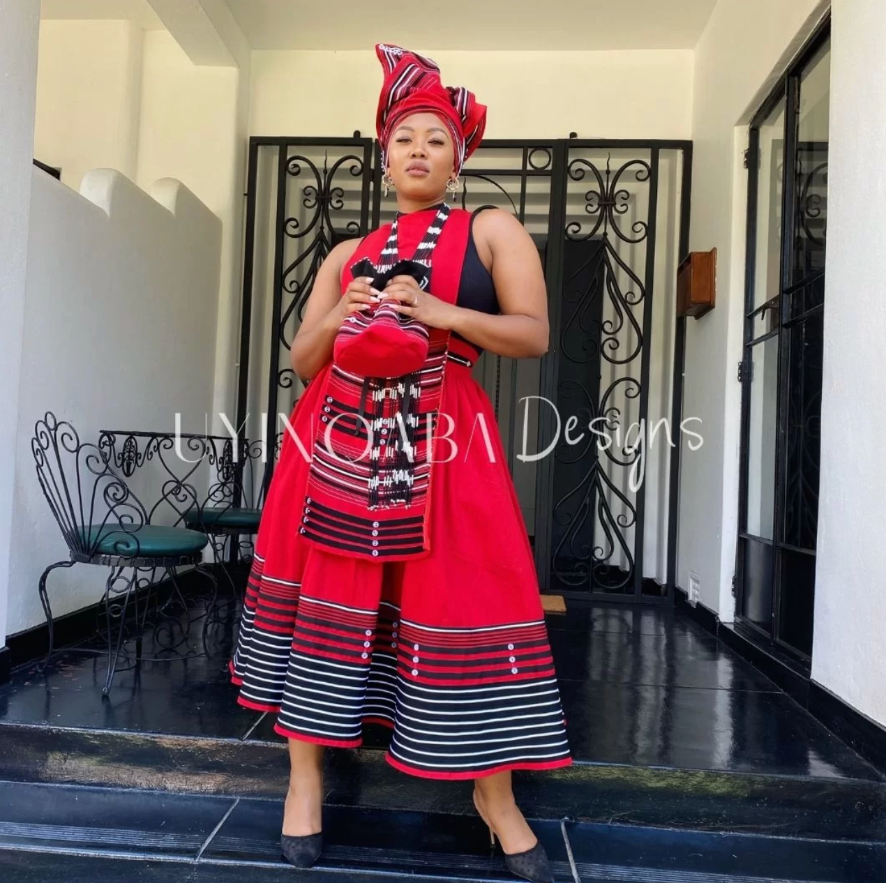 Red/Turquoise/Royal Blue 5 Pieces Omila Ensemble