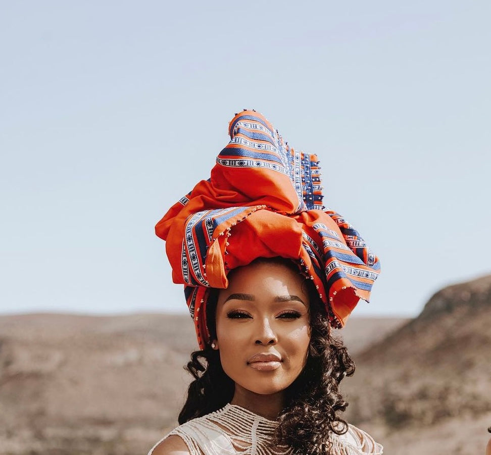 Rectangular beaded headwrap