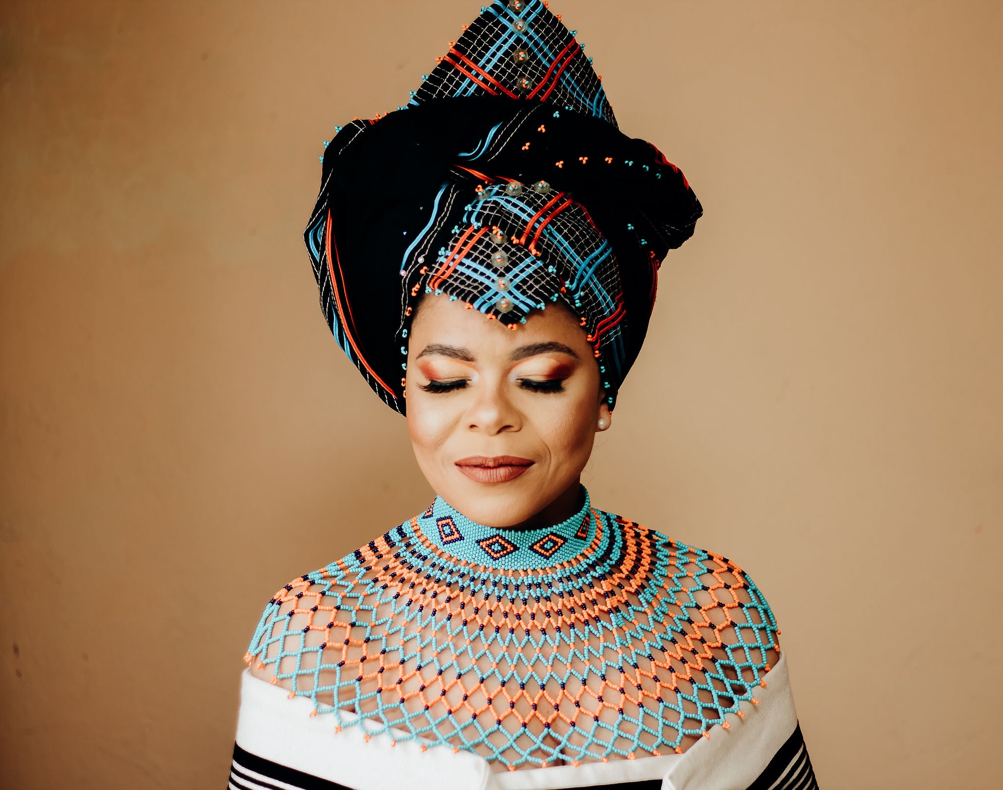 Rectangular beaded headwrap