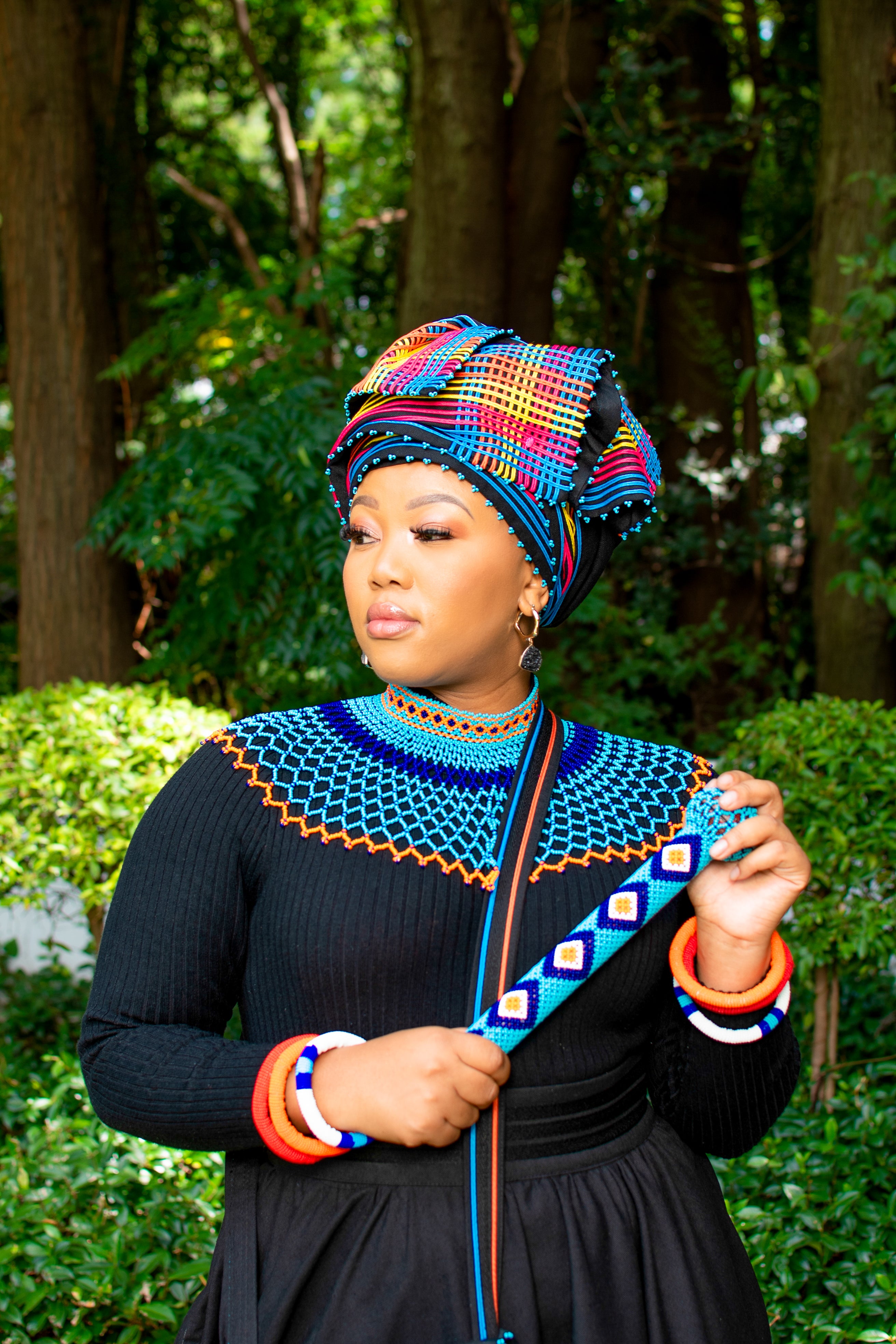 Black square patterned ladies ensemble