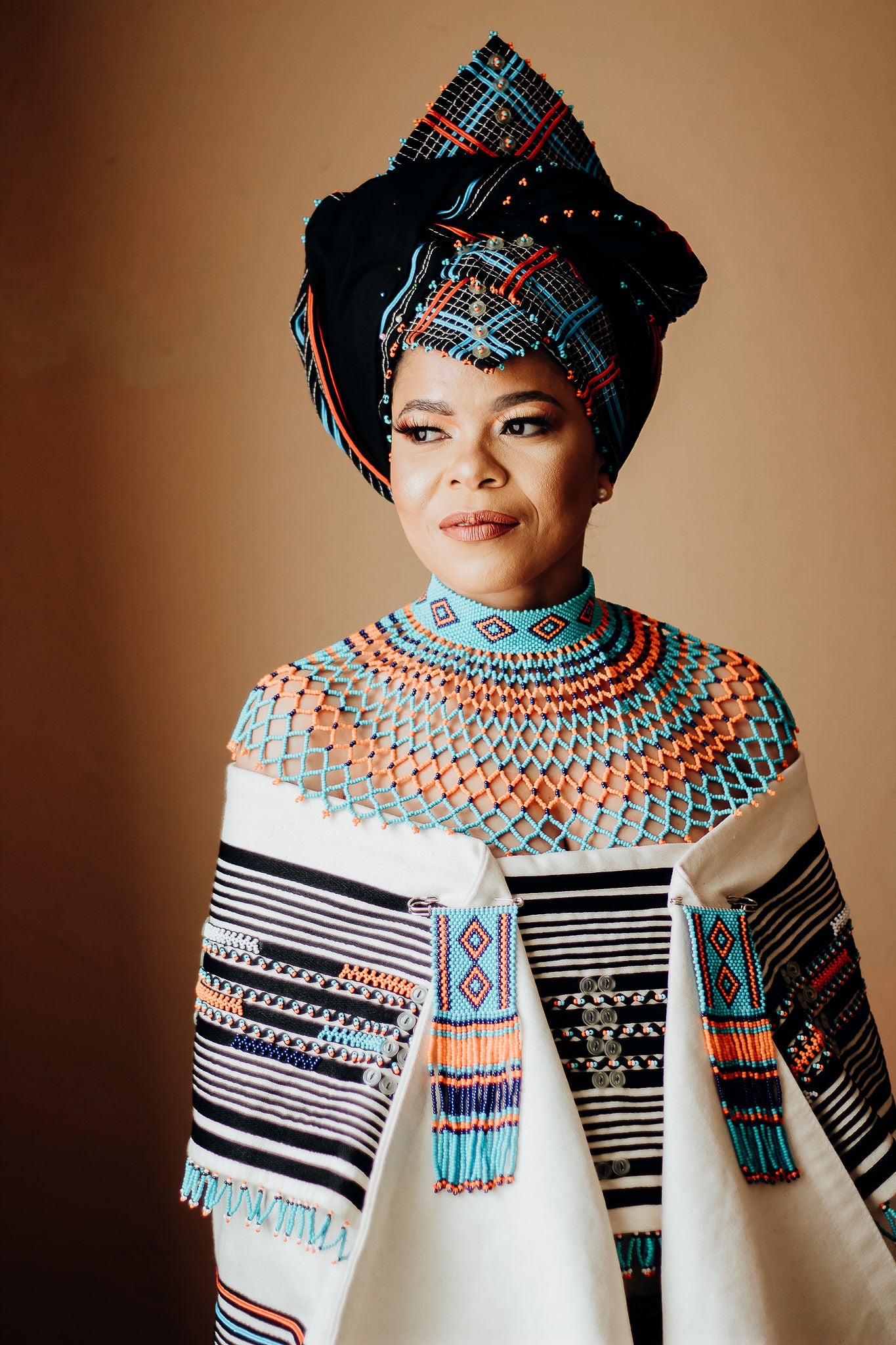 Rectangular beaded headwrap