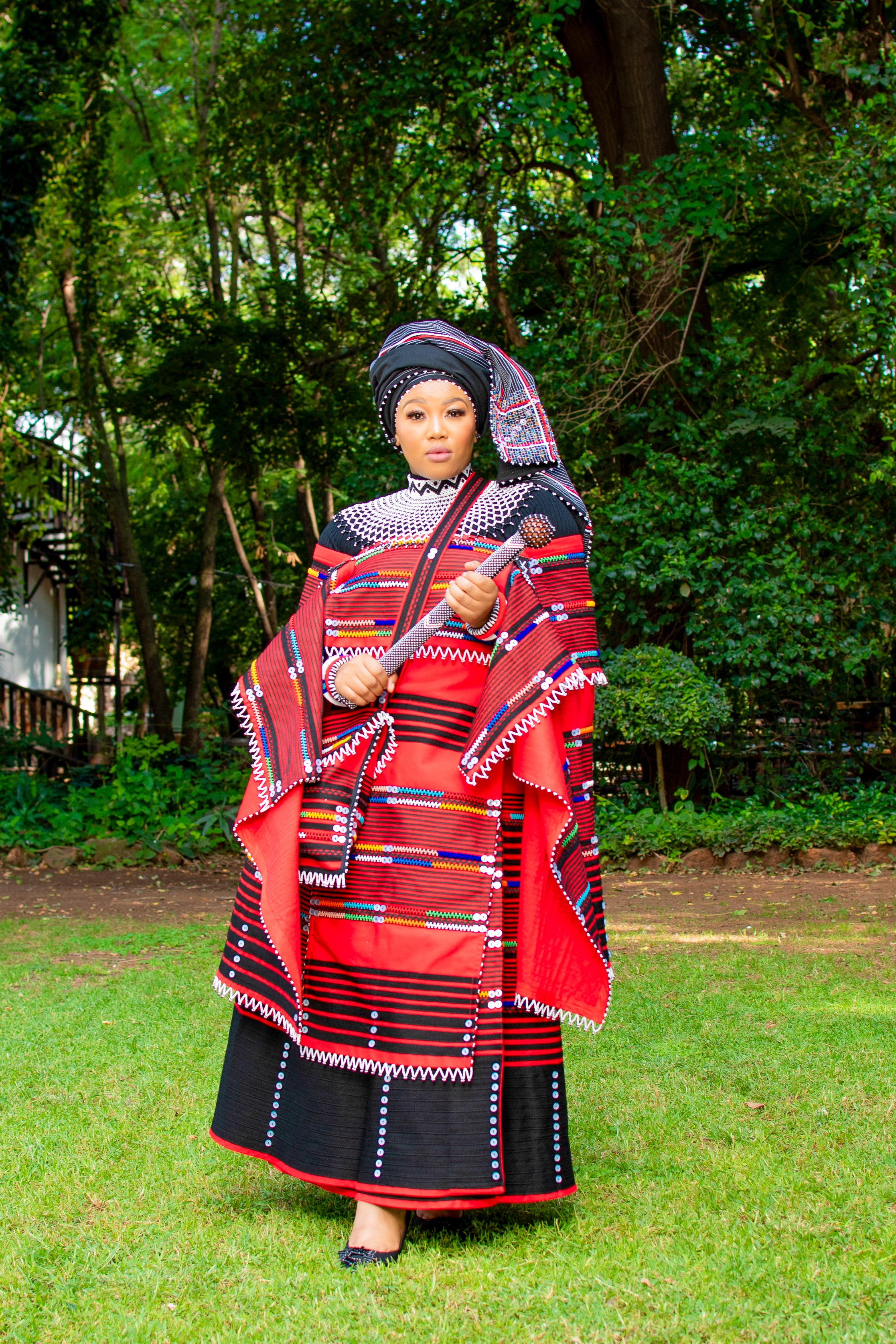 Red & black 5 piece ladies ensemble