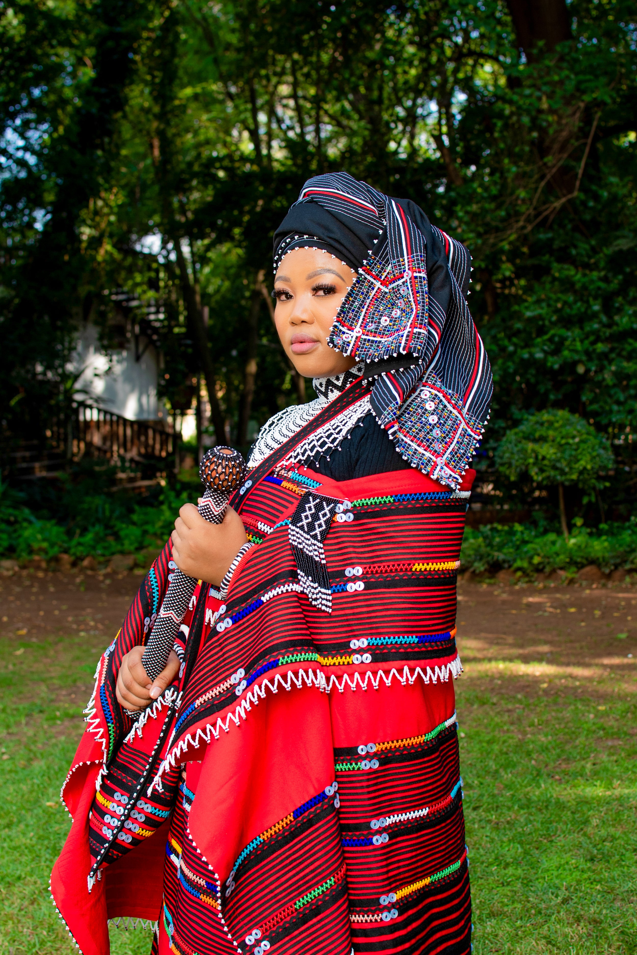 Red & black 5 piece ladies ensemble