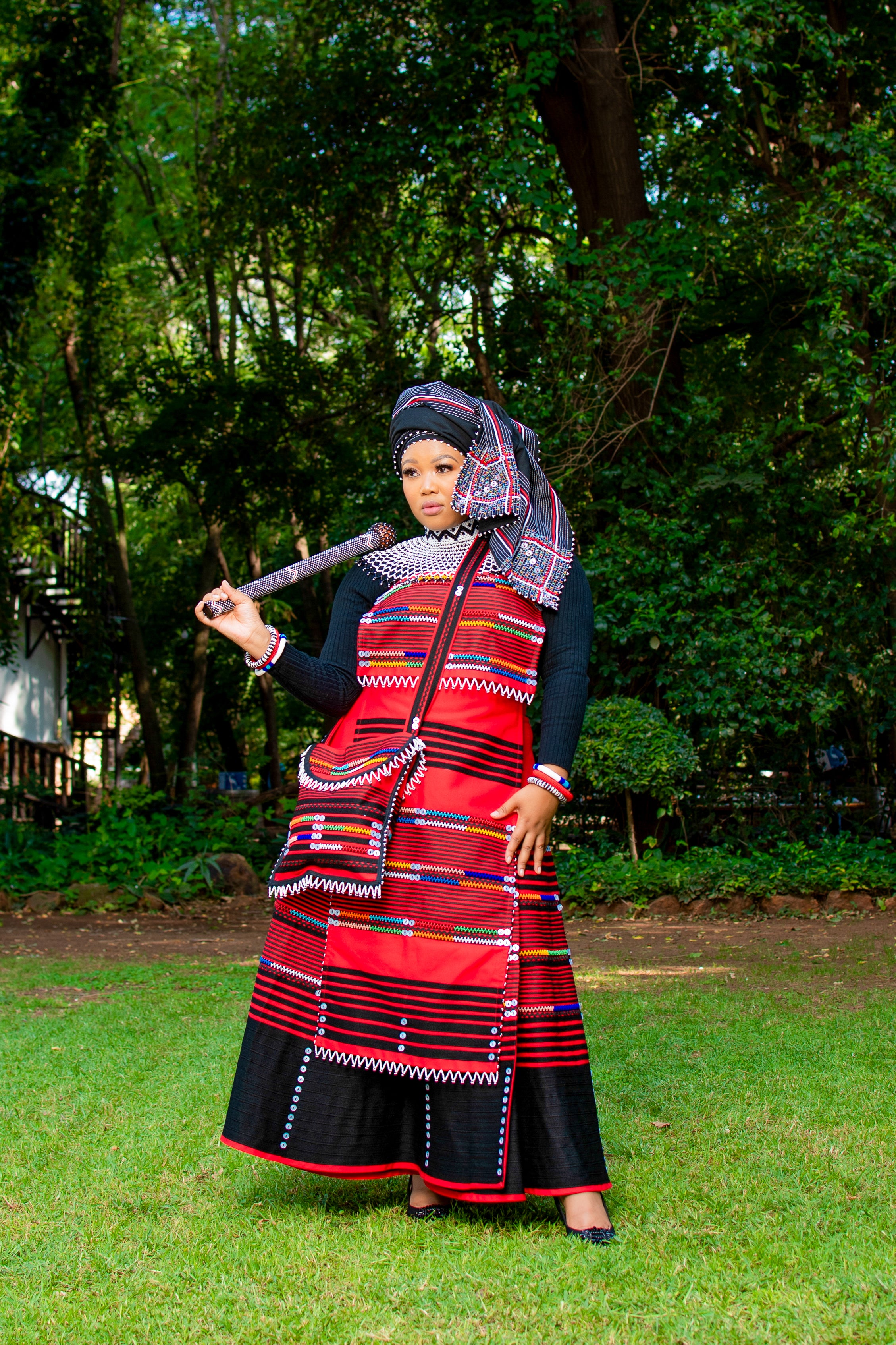 Red & black 5 piece ladies ensemble