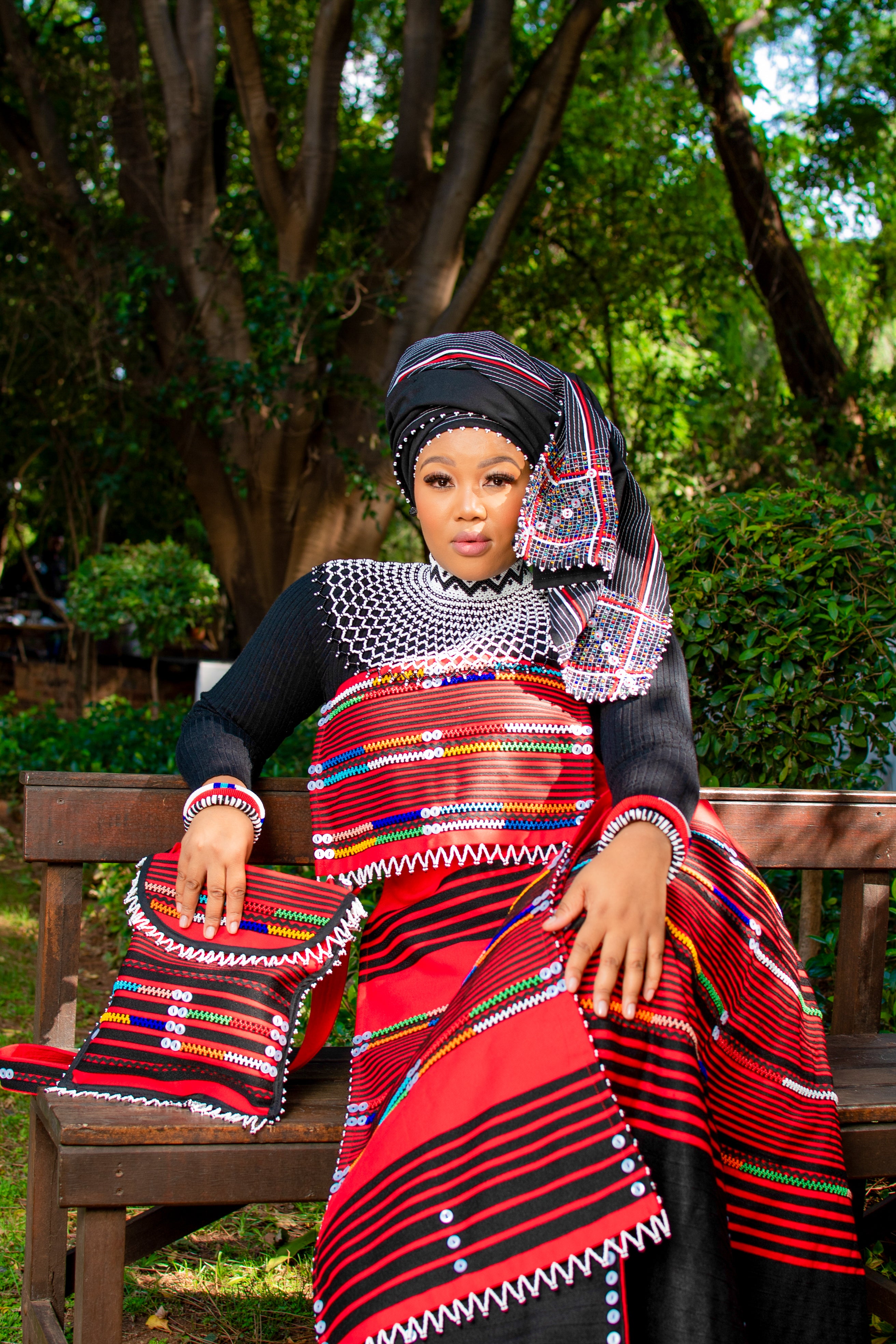 Red & black 5 piece ladies ensemble