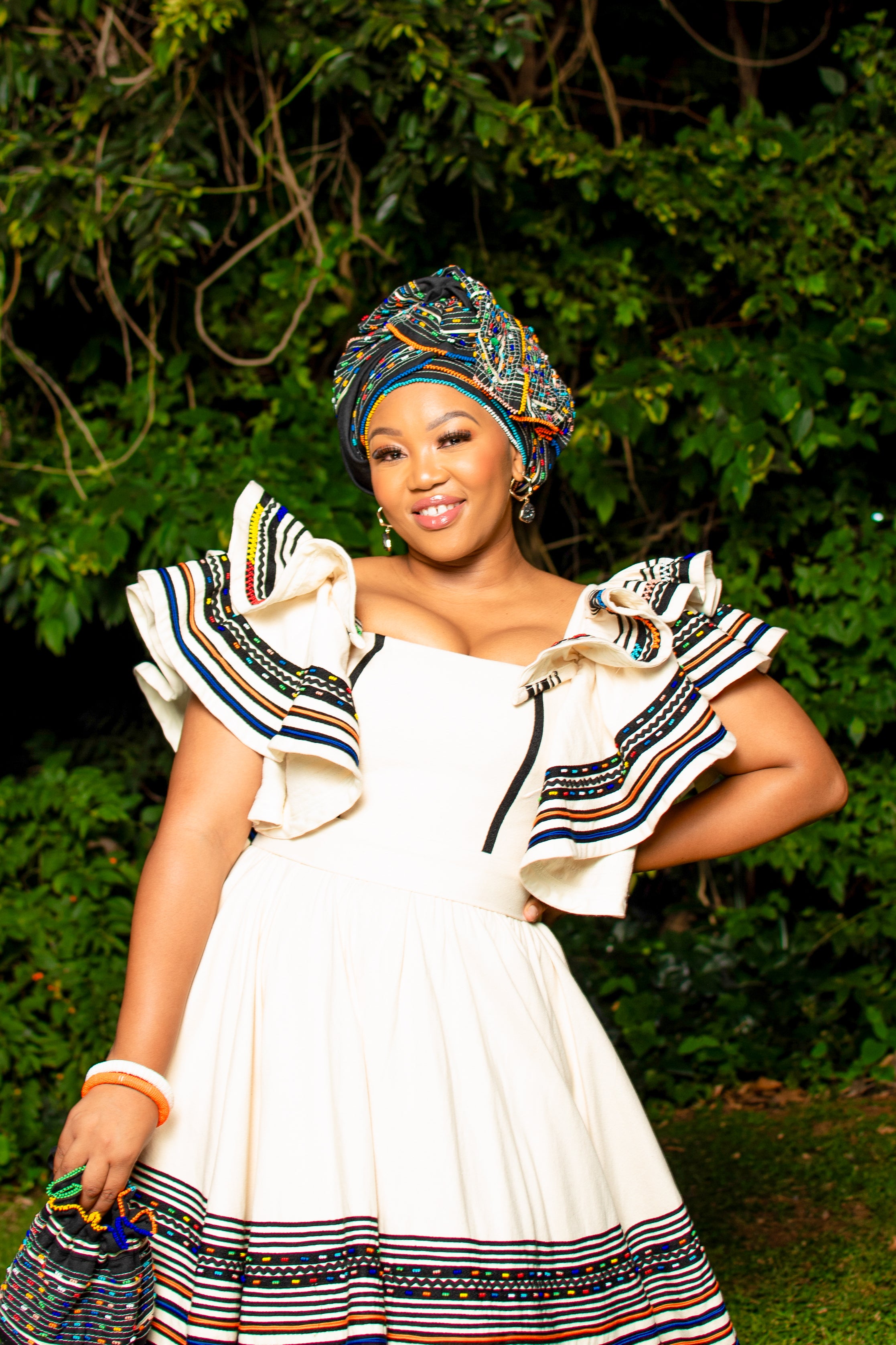 Cream peplum sleeves ladies ensemble