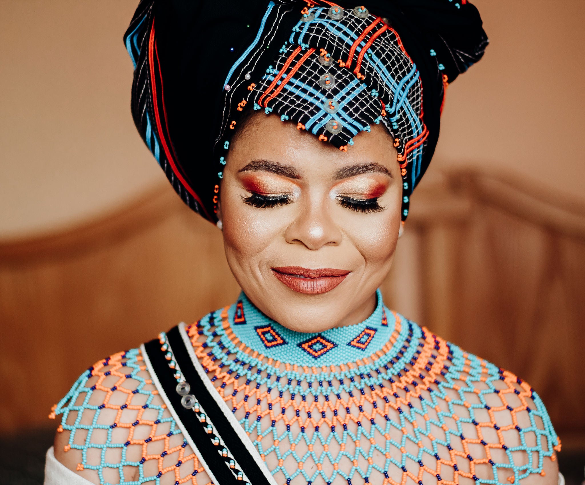Rectangular beaded headwrap