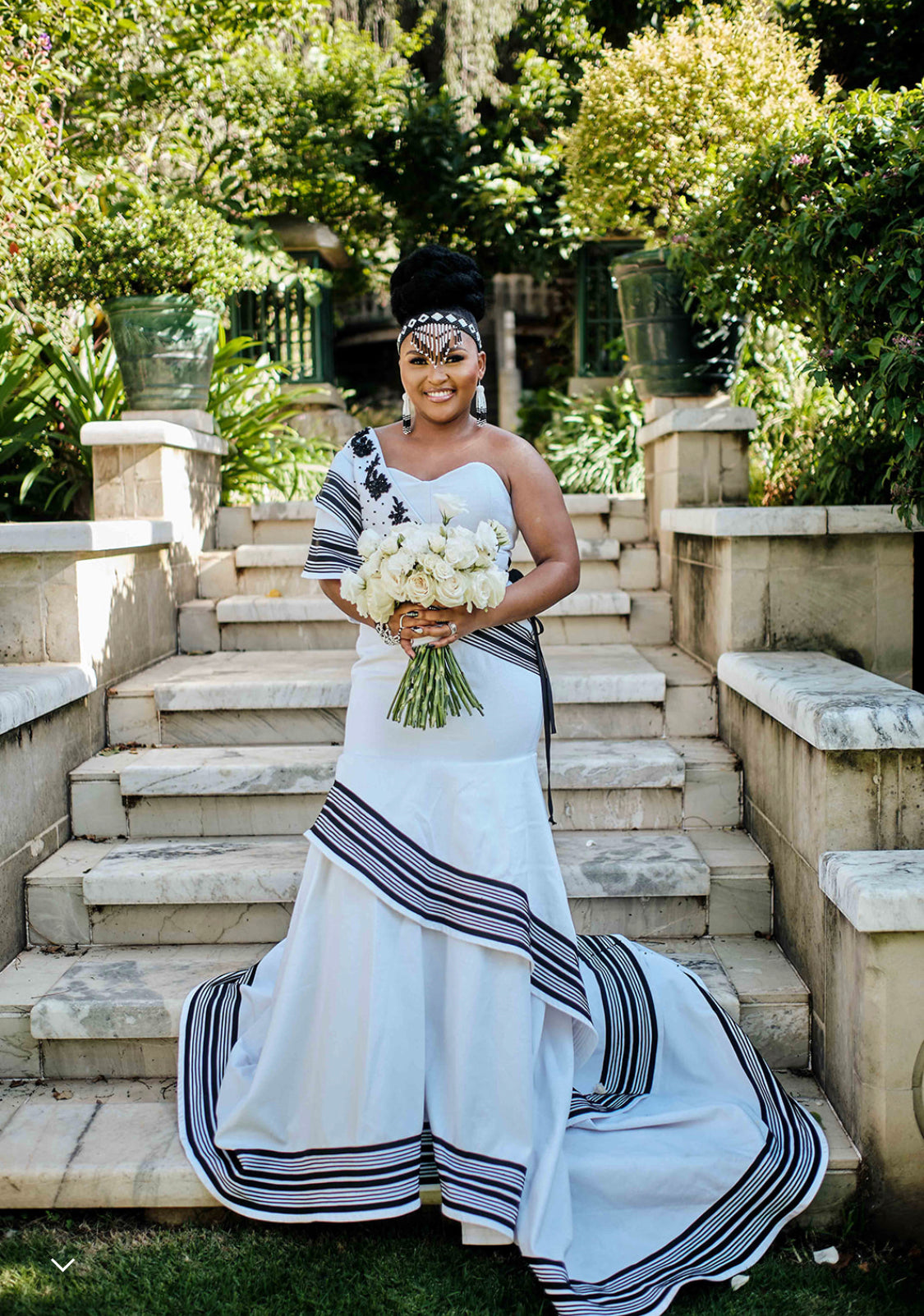 Black and white wedding ensemble