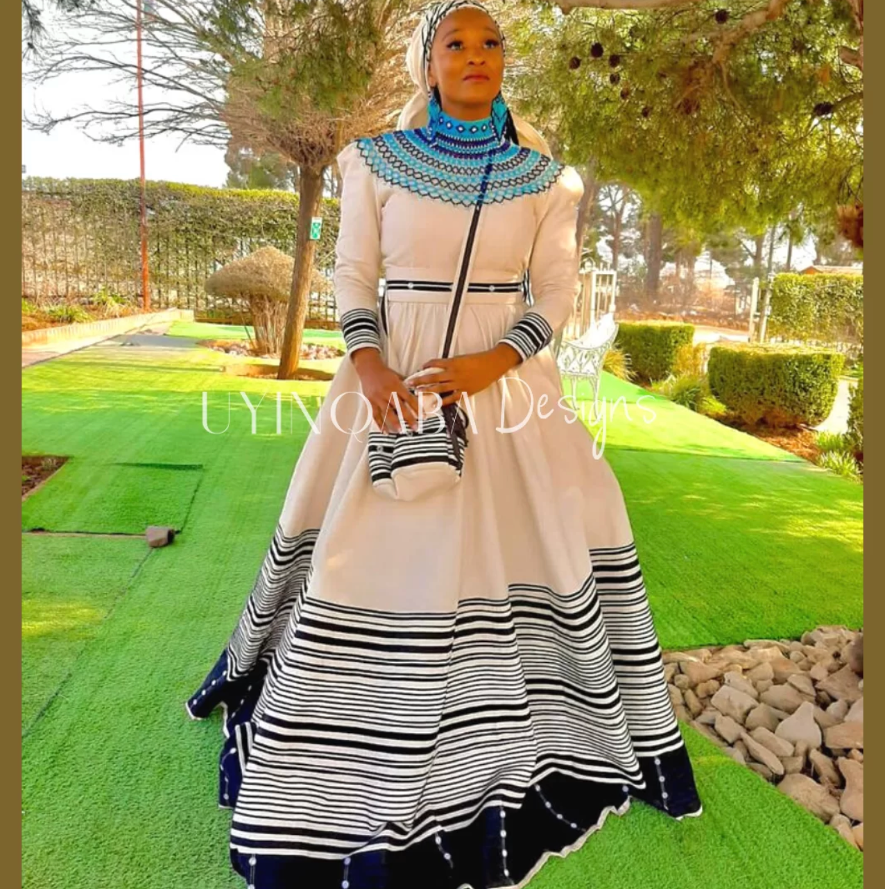 Cream and Black Bridal Ensemble