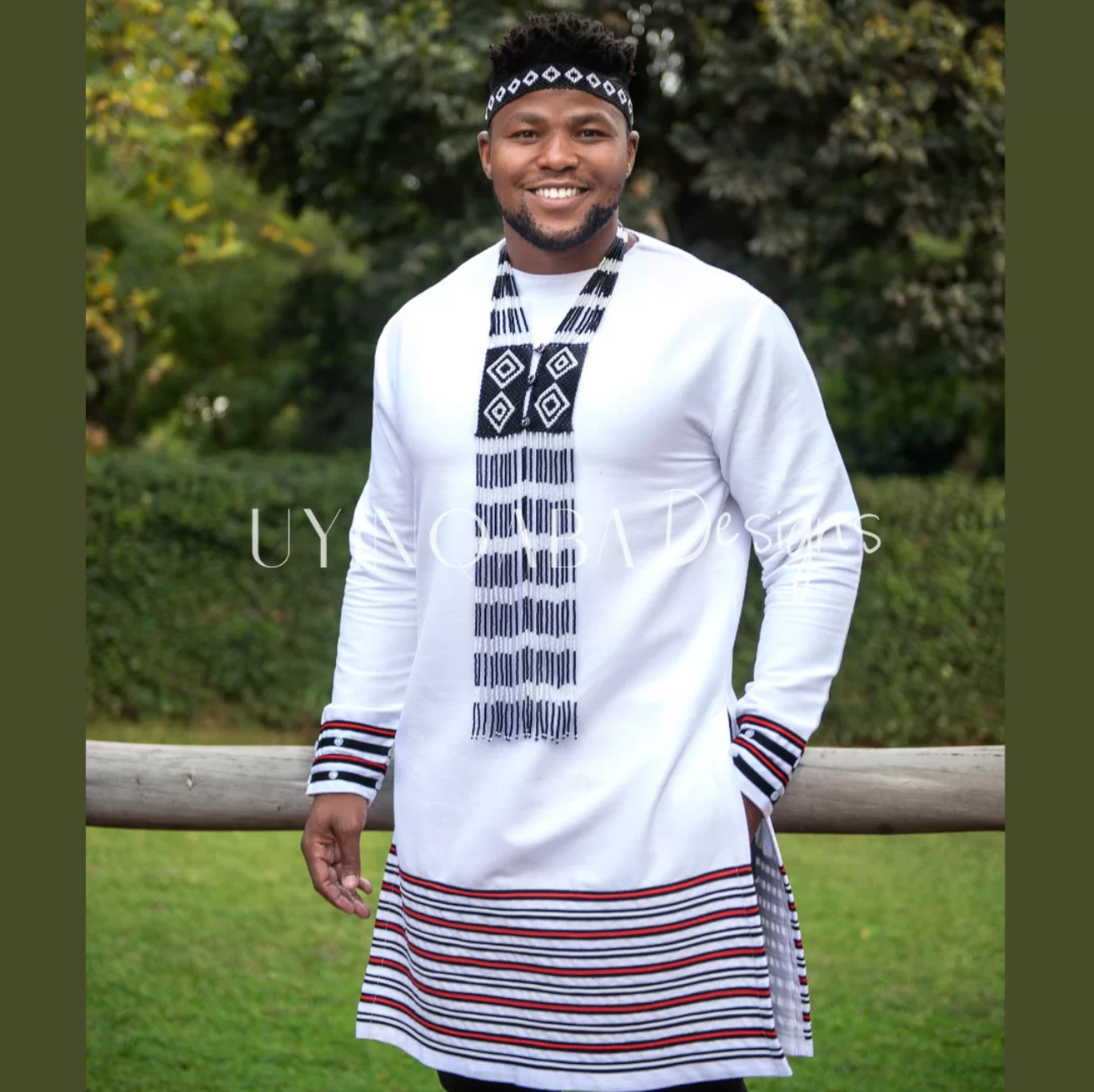 White Makoti and Mkhwenyana Wedding Ensemble