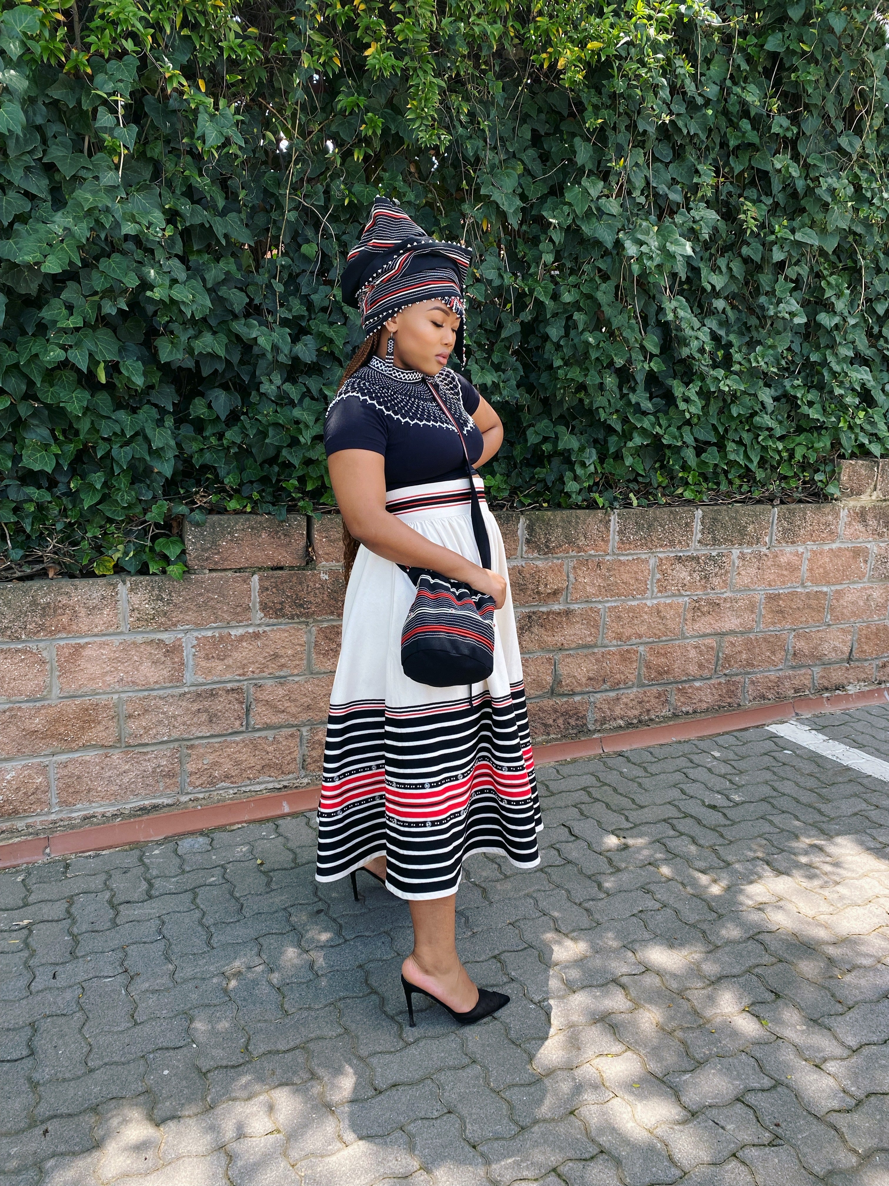 Orange, Red and Turquoise Nomkhita Skirt (ONLY)