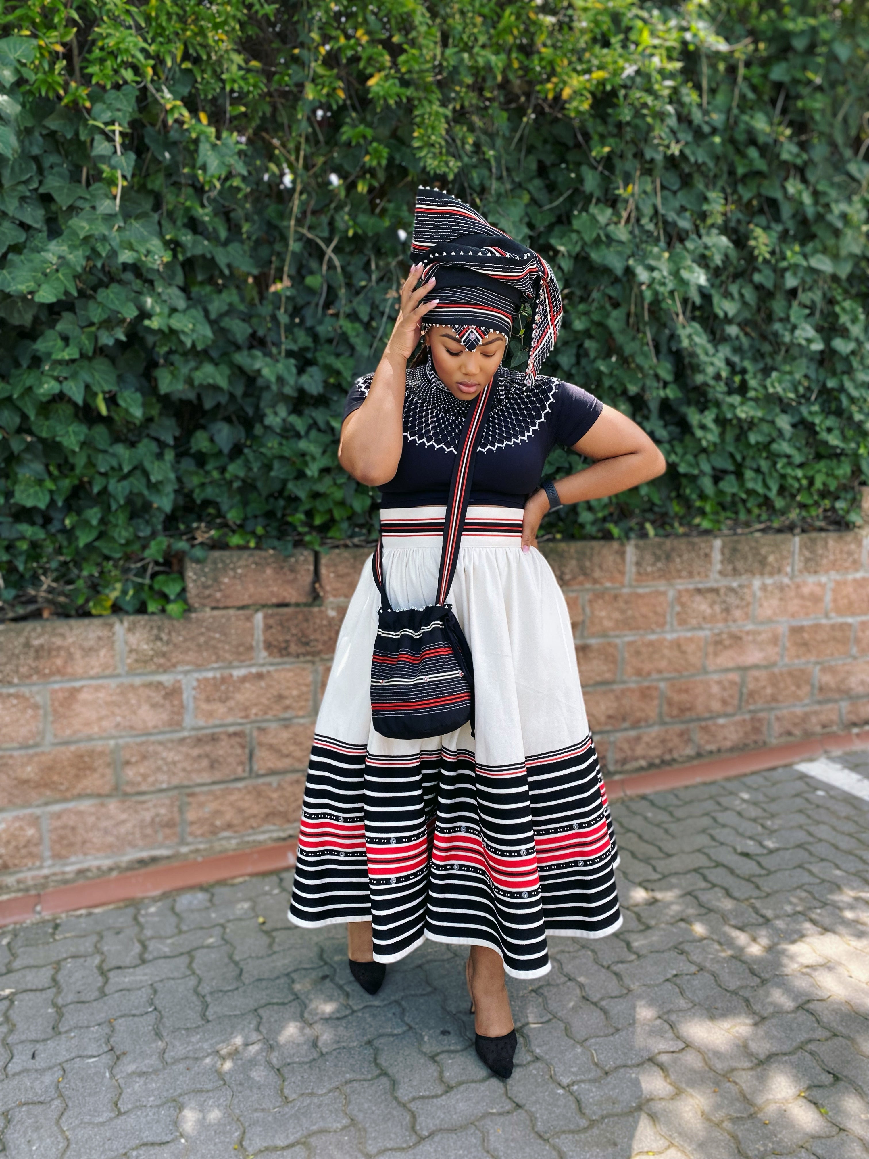 Orange, Red and Turquoise Nomkhita Skirt (ONLY)