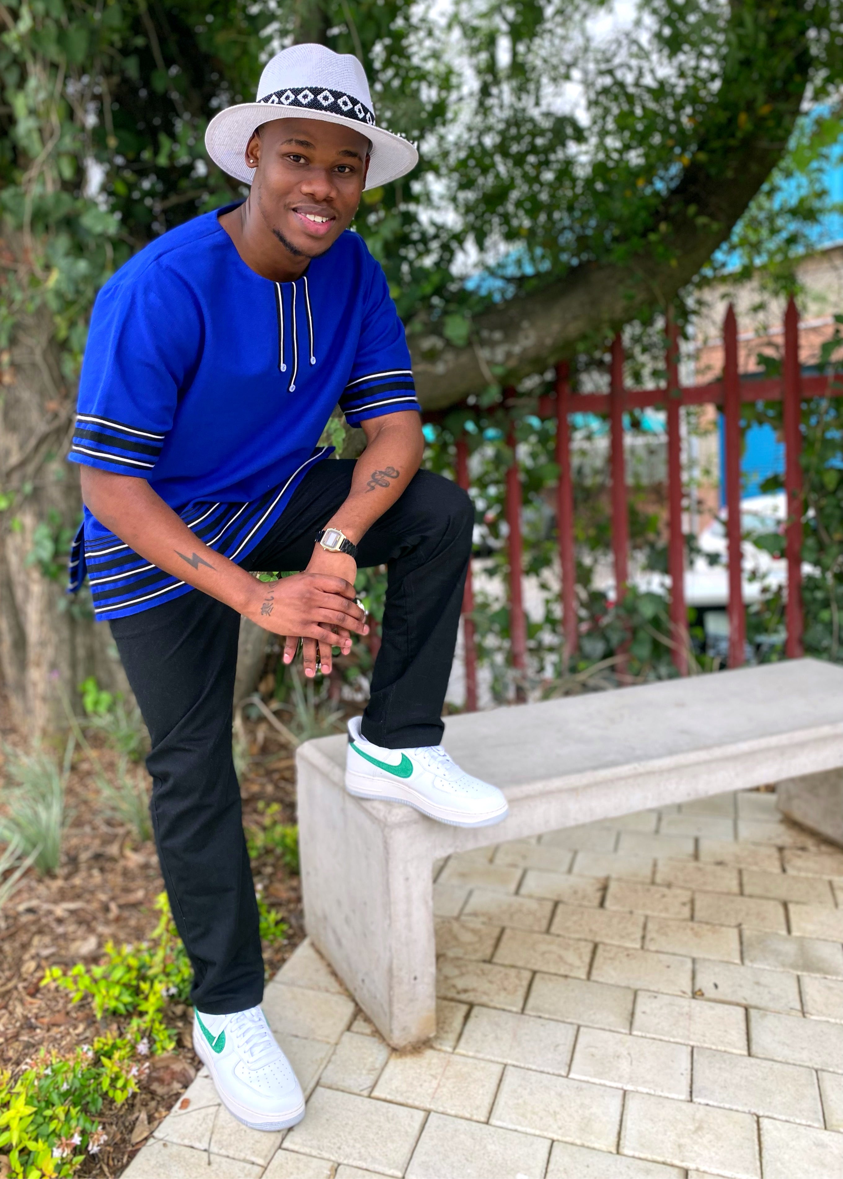 Royal Blue Web short sleeve shirt