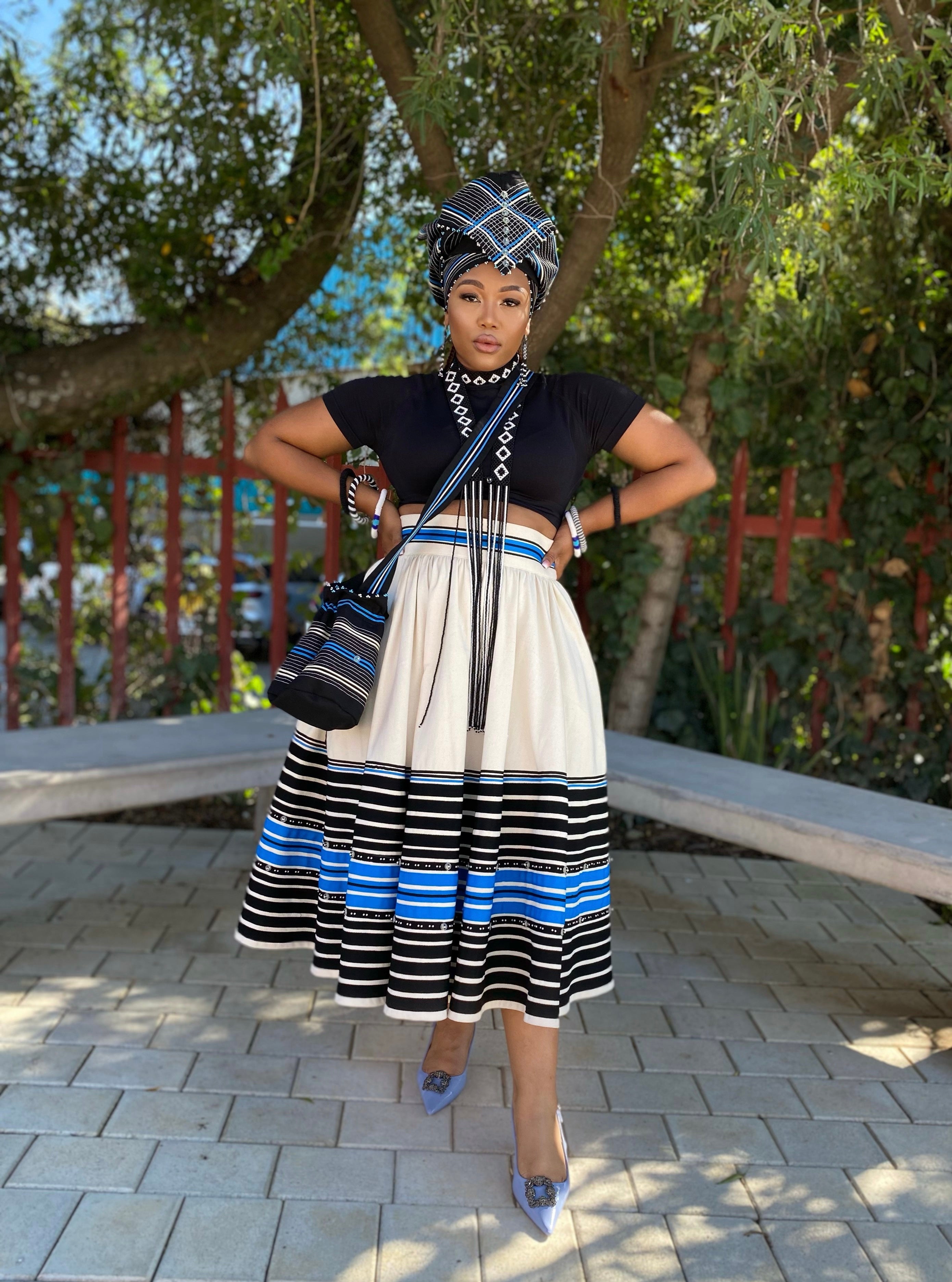 Orange, Red and Turquoise Nomkhita Skirt (ONLY)